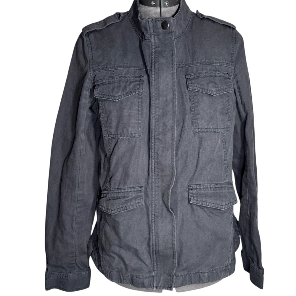 Hinge Charcoal Canvas Military Field Jacket - Designed in Seattle - Size M